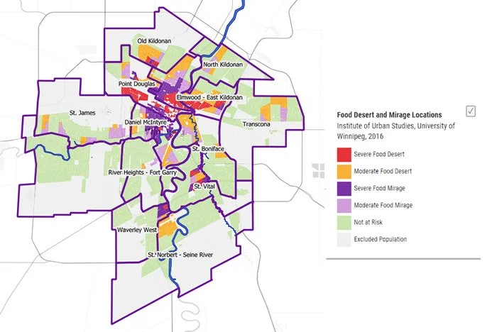 Food desert and mirage locations